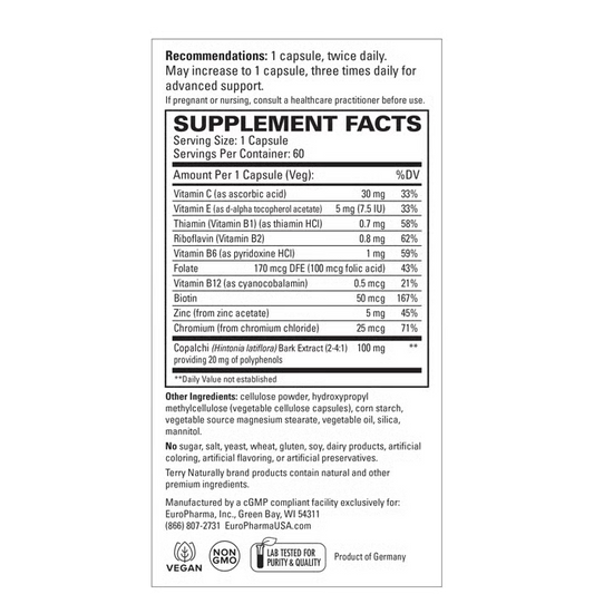 Terry Naturally Sucontral D Blood Sugar Balance 60 Capsules