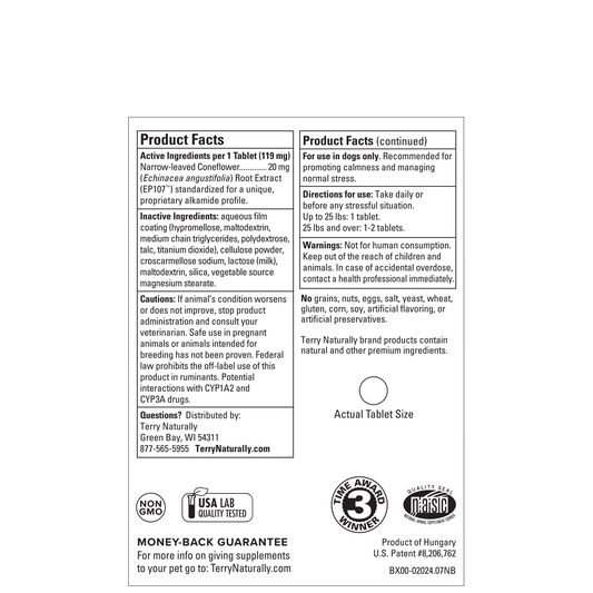 Terry Naturally Calming Formula Canine 45ct