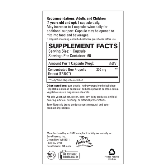 Terry Naturally Propolis Extract EP300 60cap