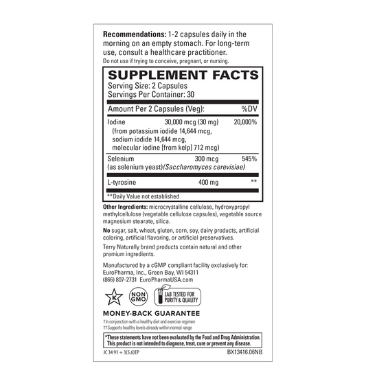 Terry Naturally Thyroid Care Plus 120ct