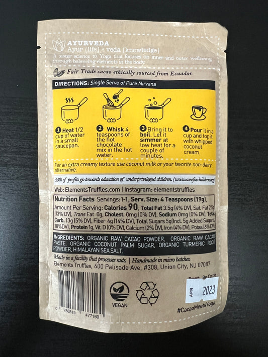 Elements Truffles Turmeric Infused Dark Hot Chocolate 4oz