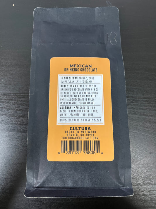Cultura Mexican Drinking Chocolate 6oz Back