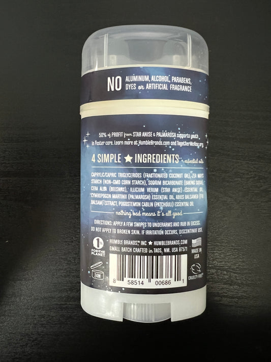 Humble All Natural Deodorant Star Anise & Palmarosa 2.5oz Back