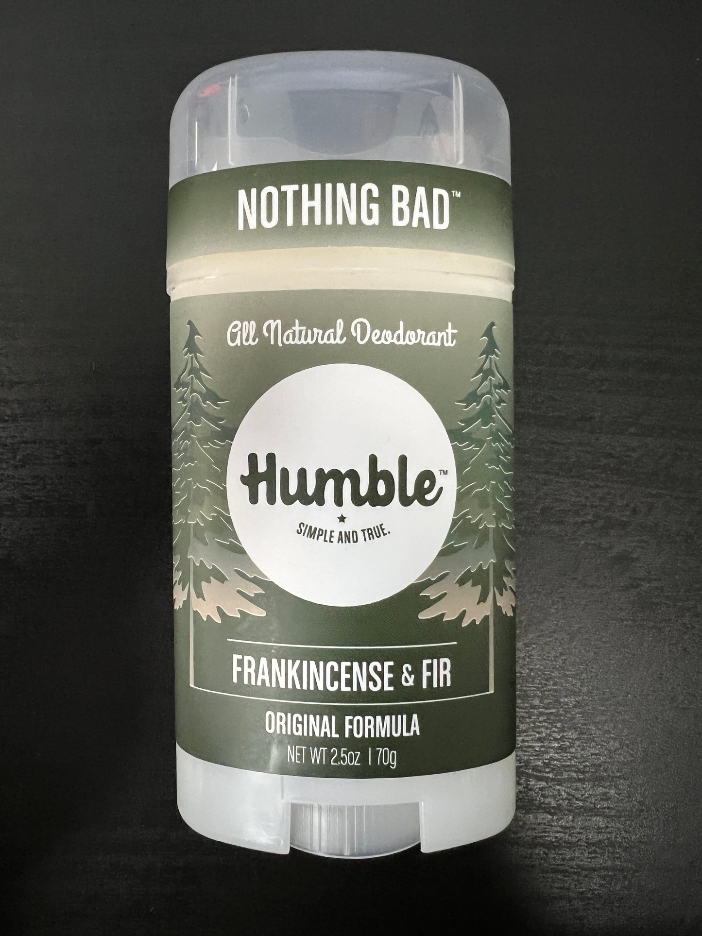 Humble All Natural Deodorant Frankincense & Fir 2.5oz Front