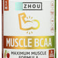Zhou Muscle BCAA Powder Tropical Punch Flavor 330g Front of Bottle