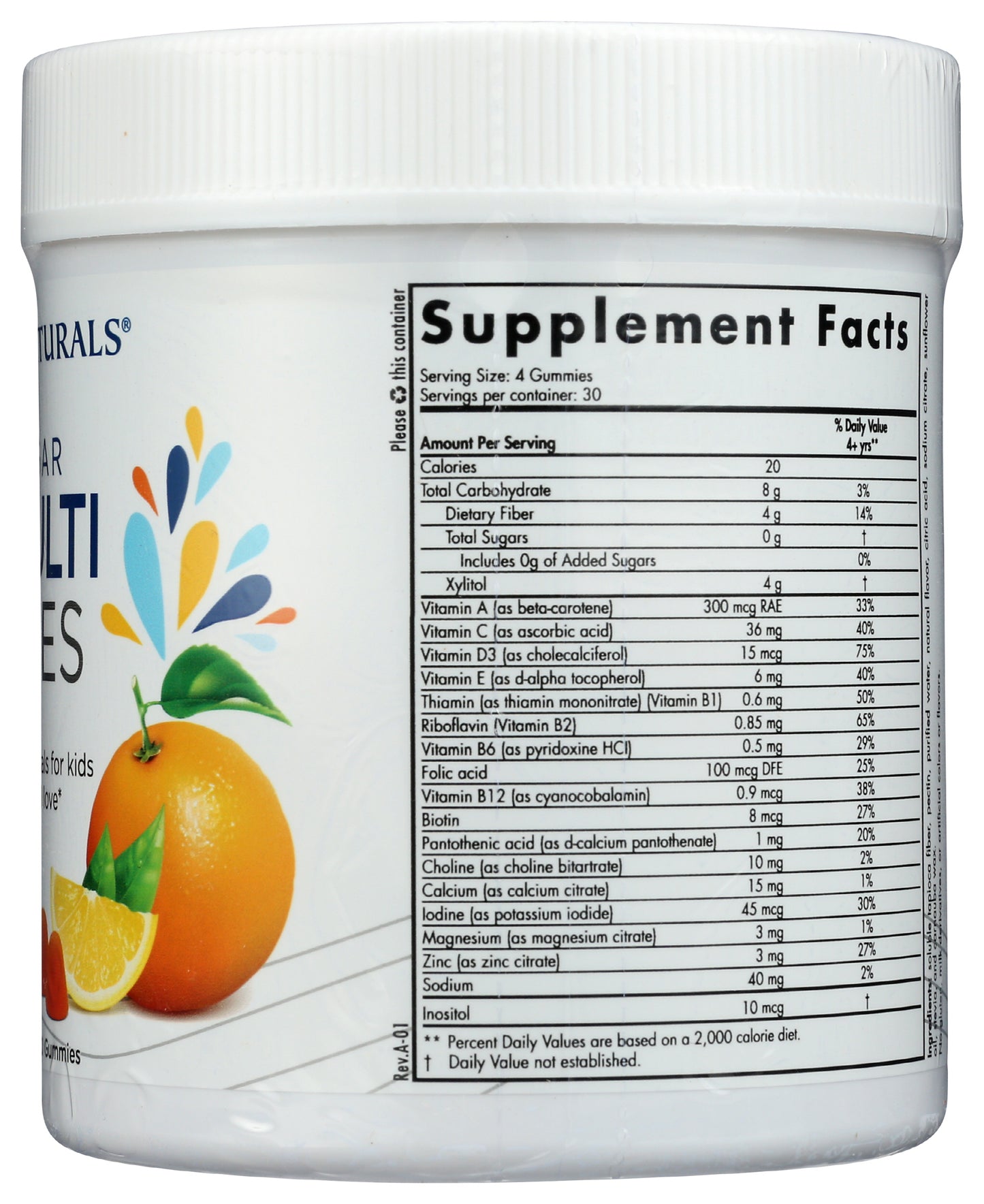 Nordic Naturals Kids Multi Gummies 120 ct. Back