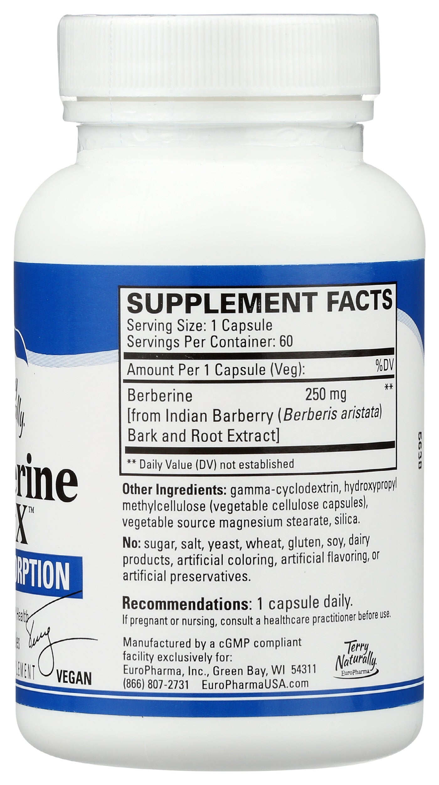 Terry Naturally Berberine MetX Ultra Absorption 60 Capsules
