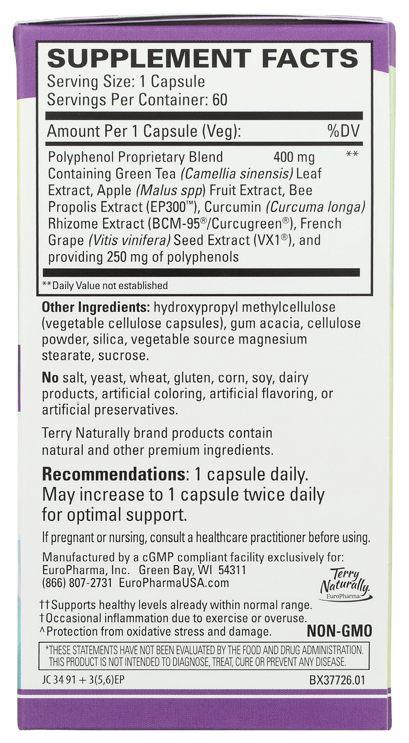 Terry Naturally Polyphenol Defense 60 Capsules