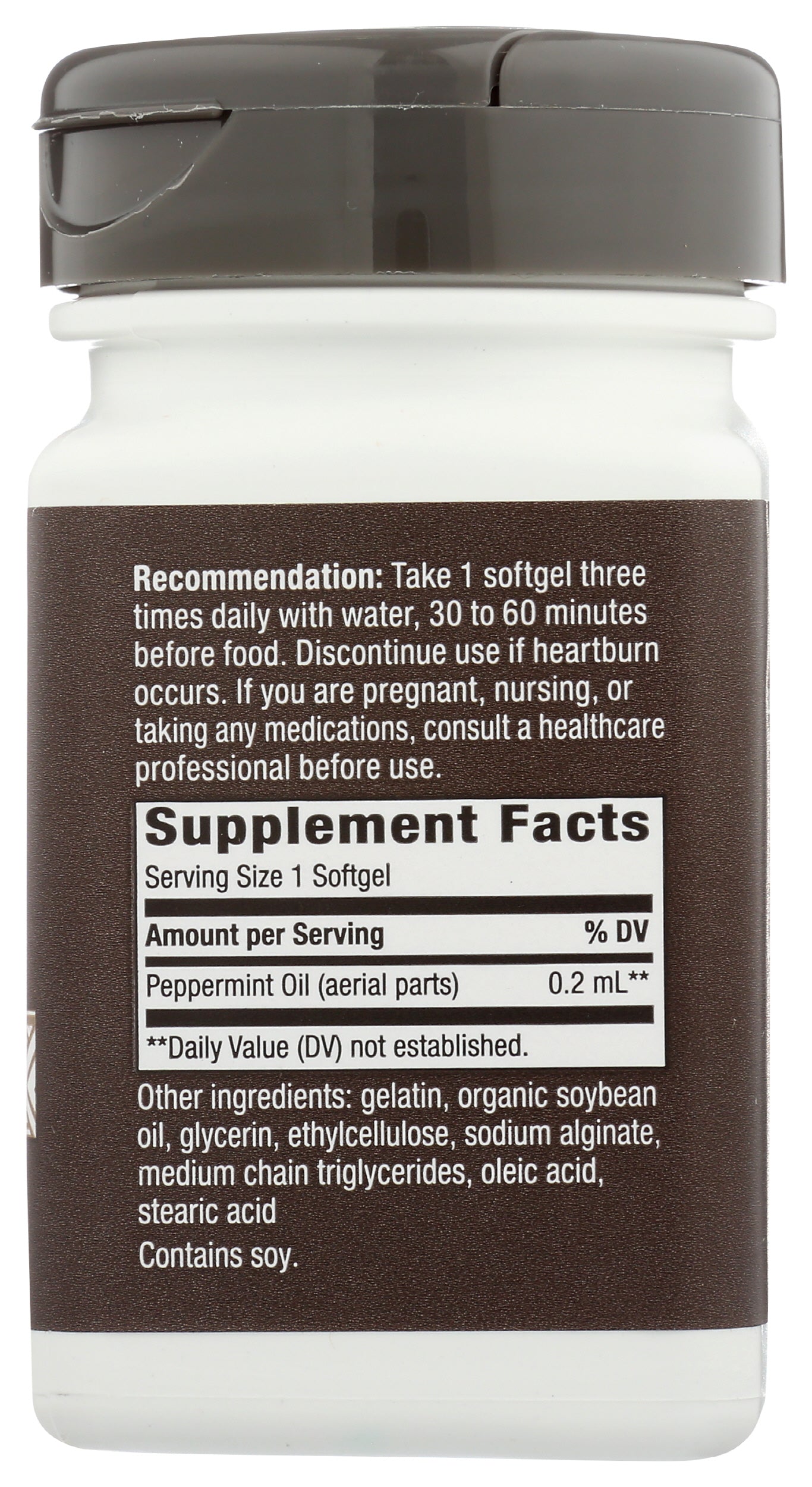 Nature's Way Pepogest Peppermint Oil 60 Soft Gels Back