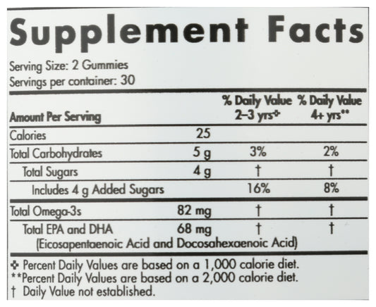 Nordic Naturals 82 mg Omega-3 60 Gummies Back