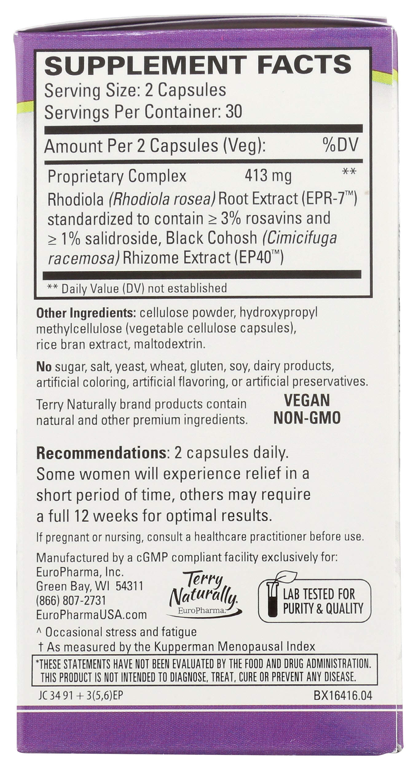 Terry Naturally Menopause Relief Plus 60 Capsules
