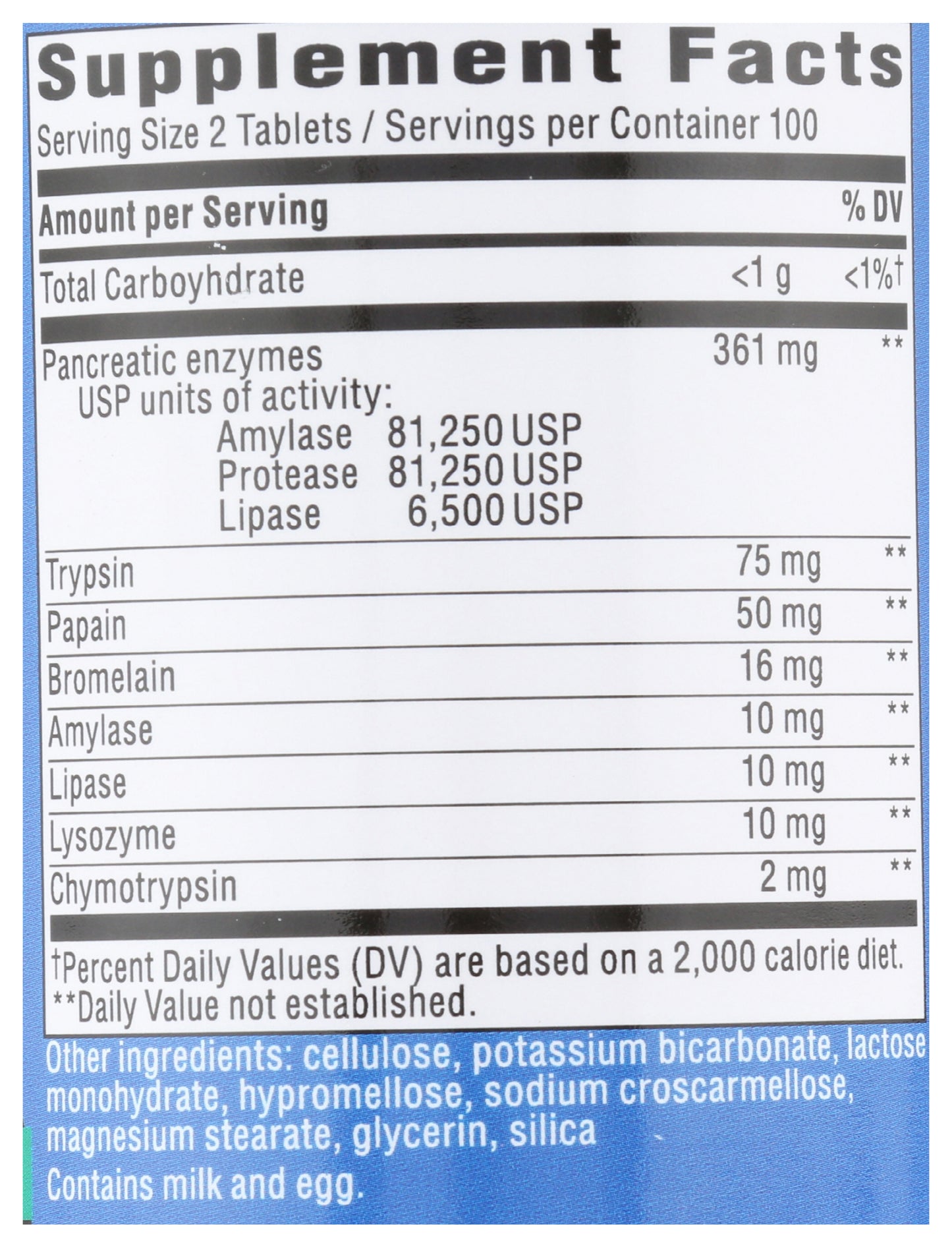 Nature's Way Mega-Zyme 200 Tablets Back