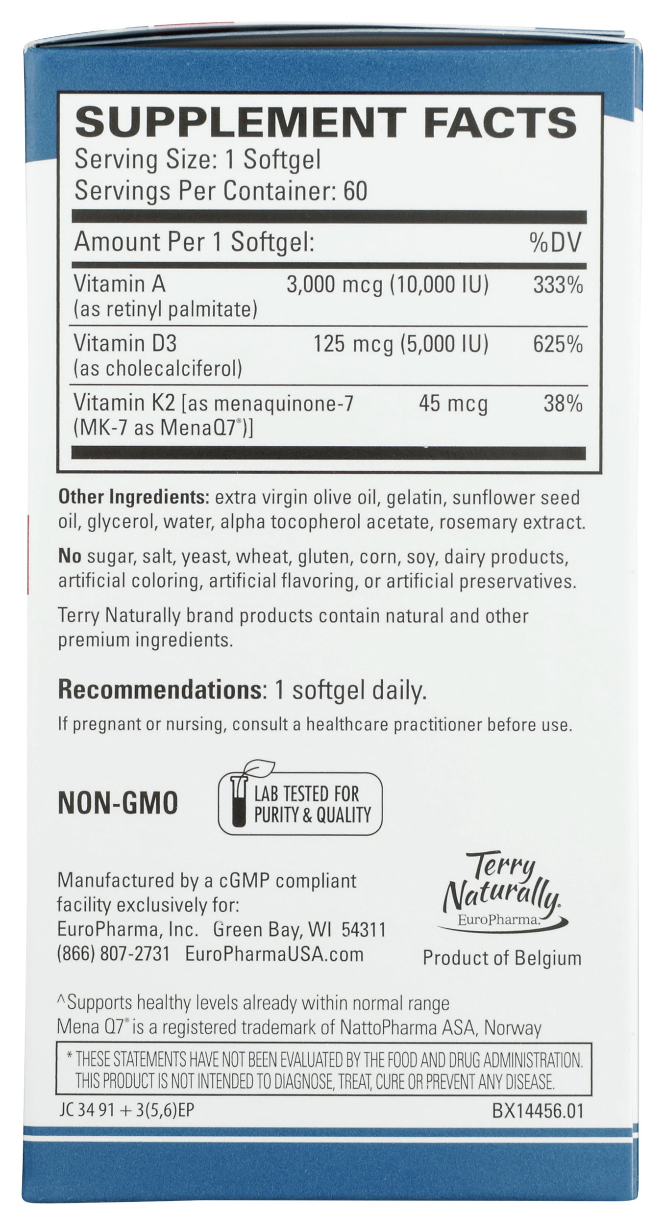 Terry Naturally A/D3/K2 60 Softgels