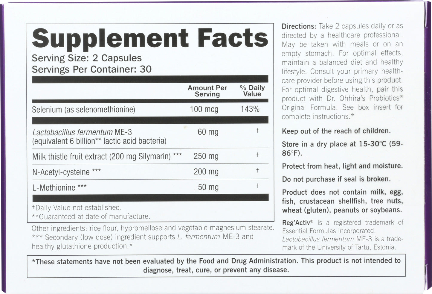 Reg Activ Detox & Liver Health 60 Capsules Back