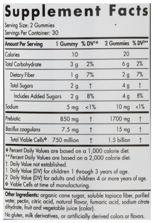 Nordic Naturals Kids Probiotic 60 Gummies Back