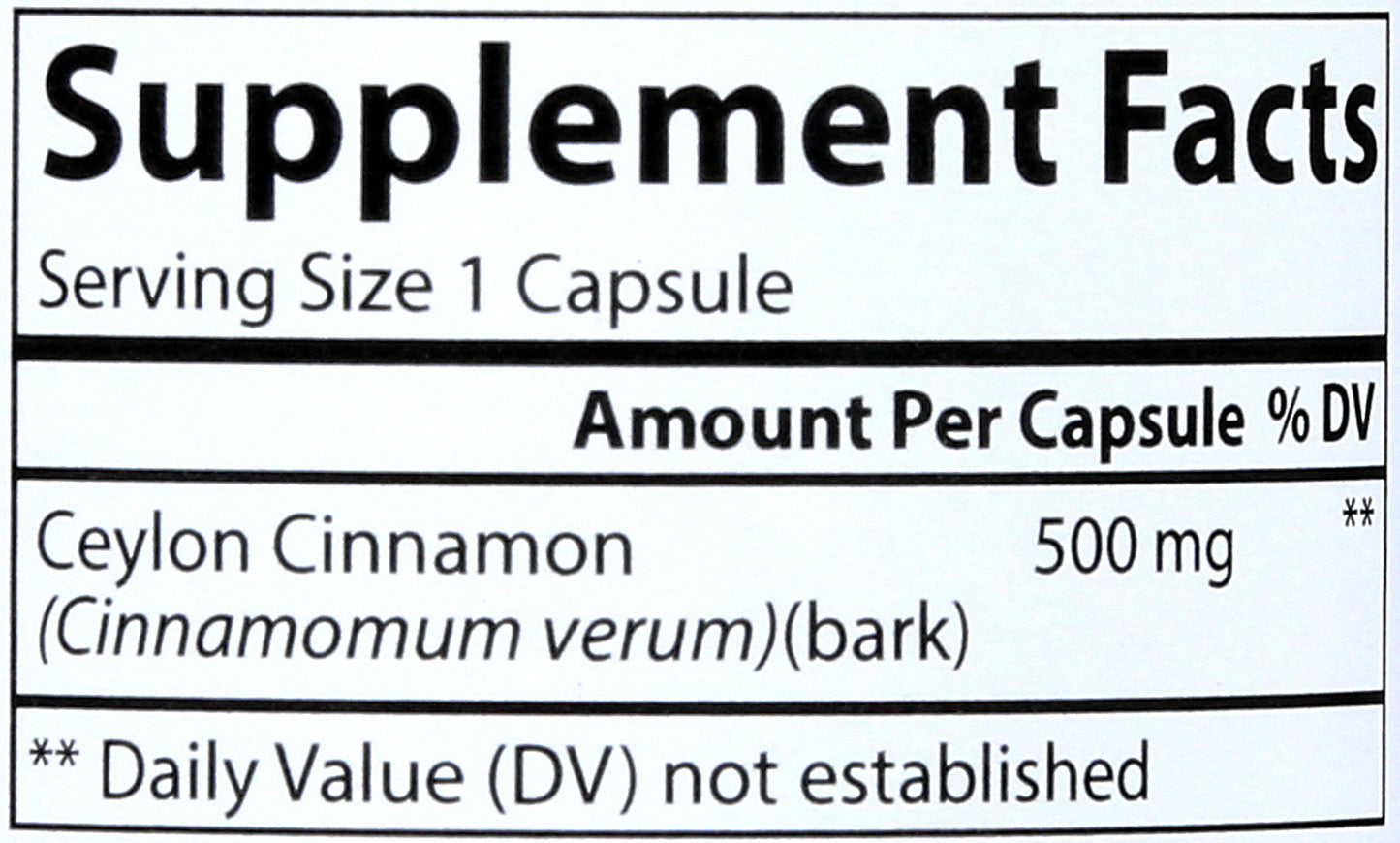 Carlson Ceylon Cinnamon 45 Capsules Back