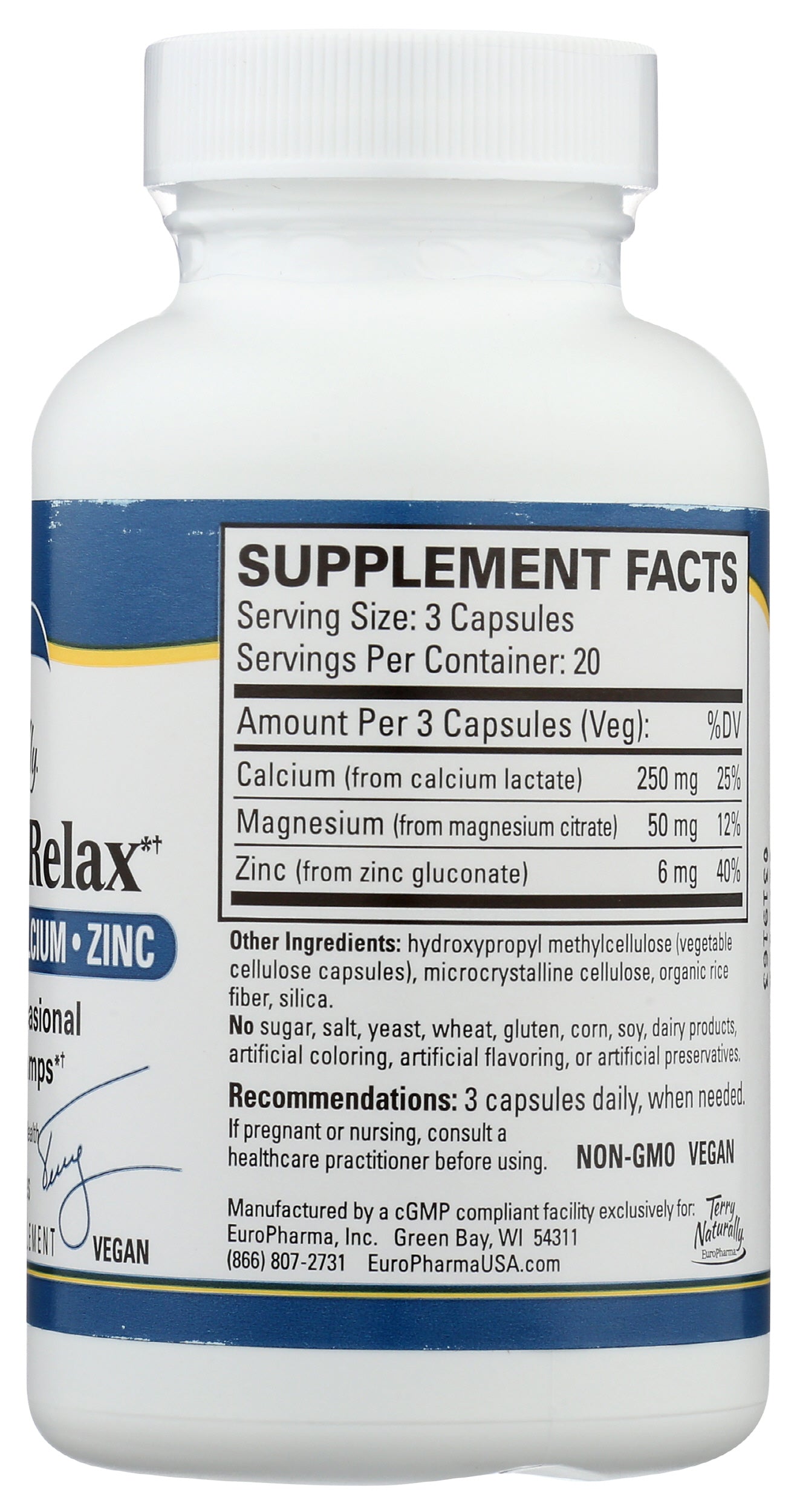 Terry Naturally Muscle Relax 60 Capsules