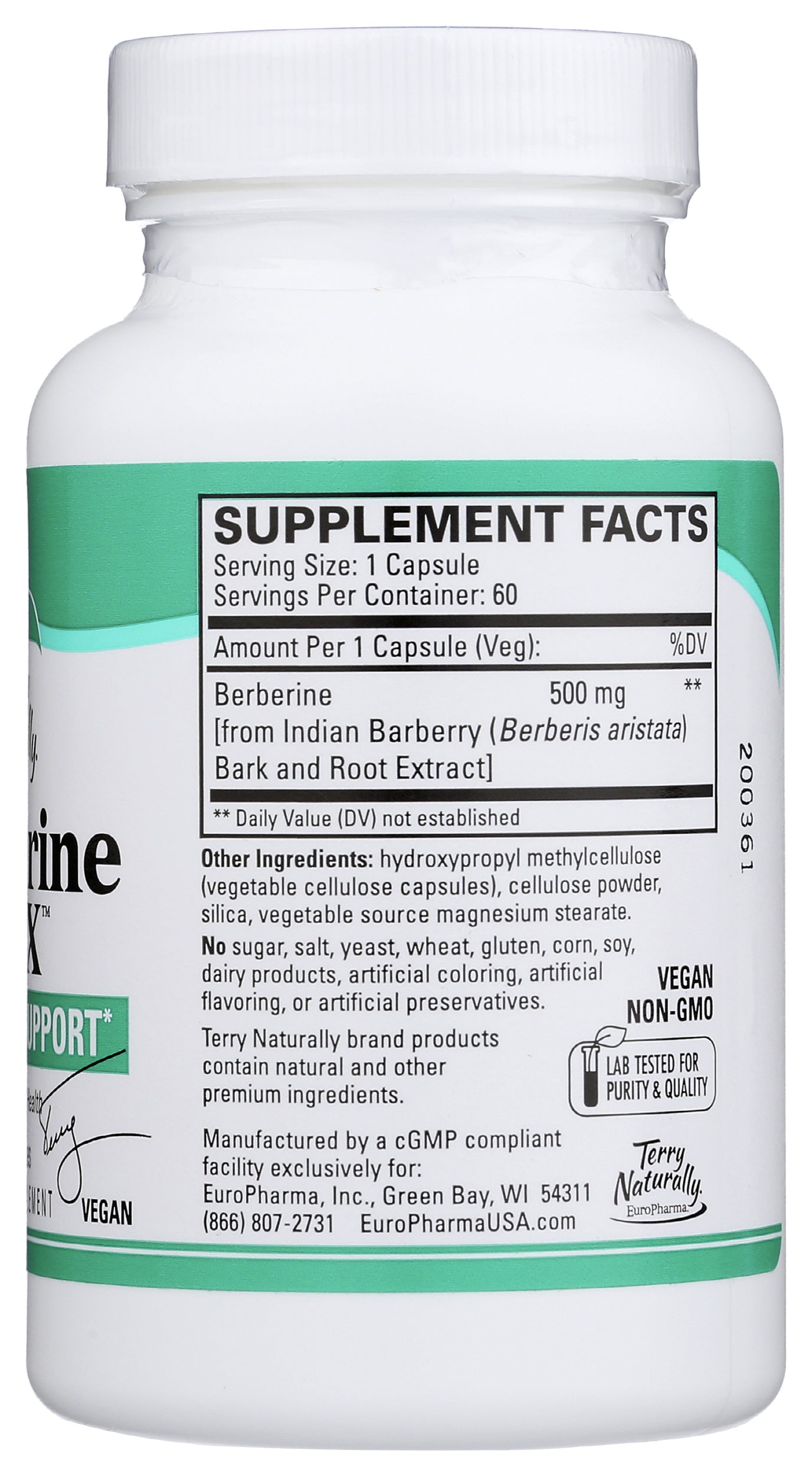 Terry Naturally Berberine MetX 500mg 60 Capsules