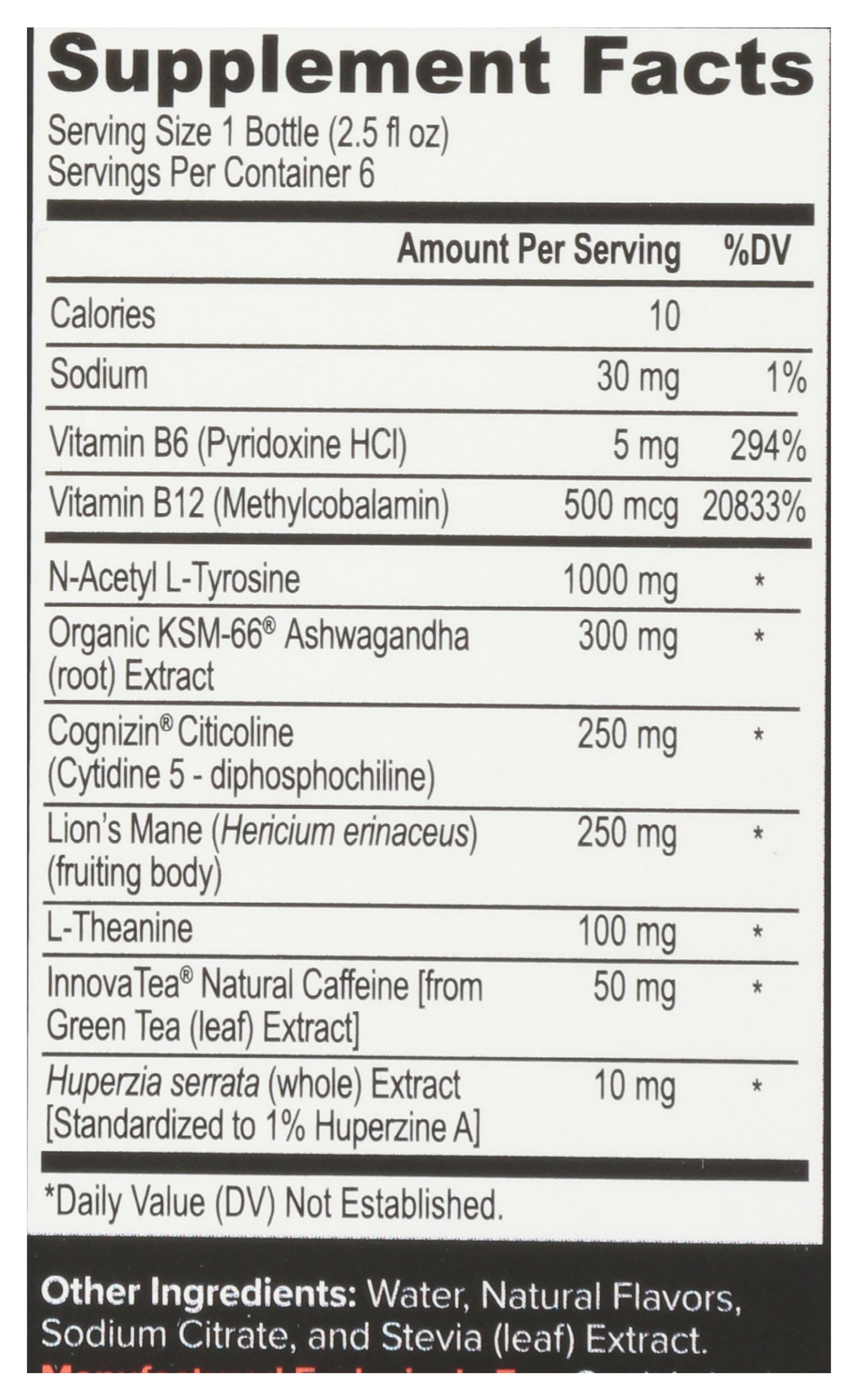 Onnit Alpha Brain Focus Shot Peach Flavor 2.5 fl oz