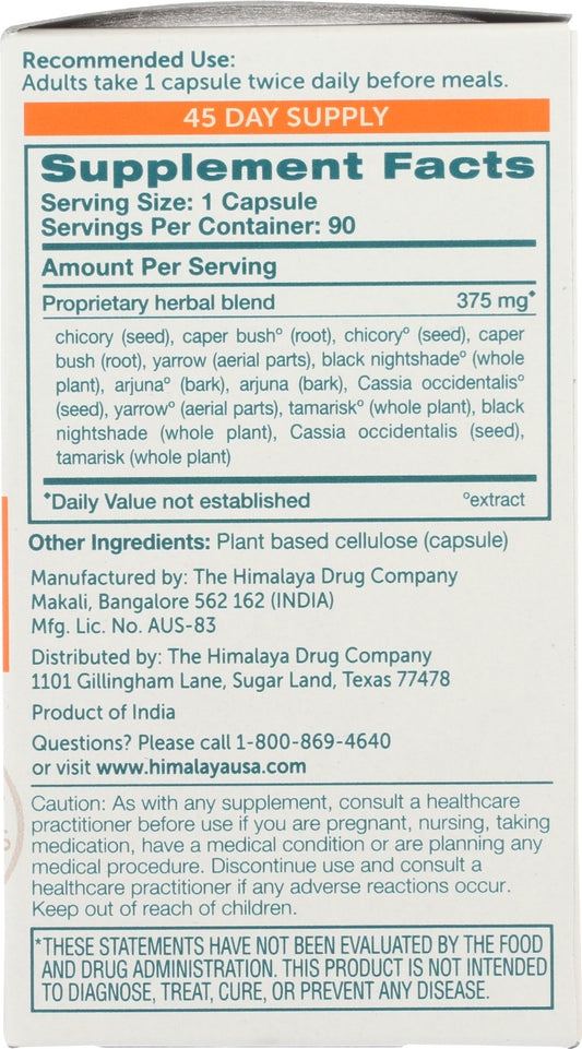 Himalaya LiverCare 90 Vegetarian Capsules Back