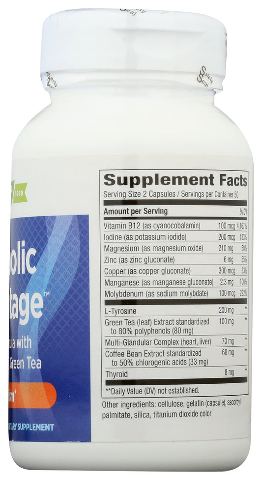 Nature's Way Metabolic Advantage 100 Capsules Back of Bottle