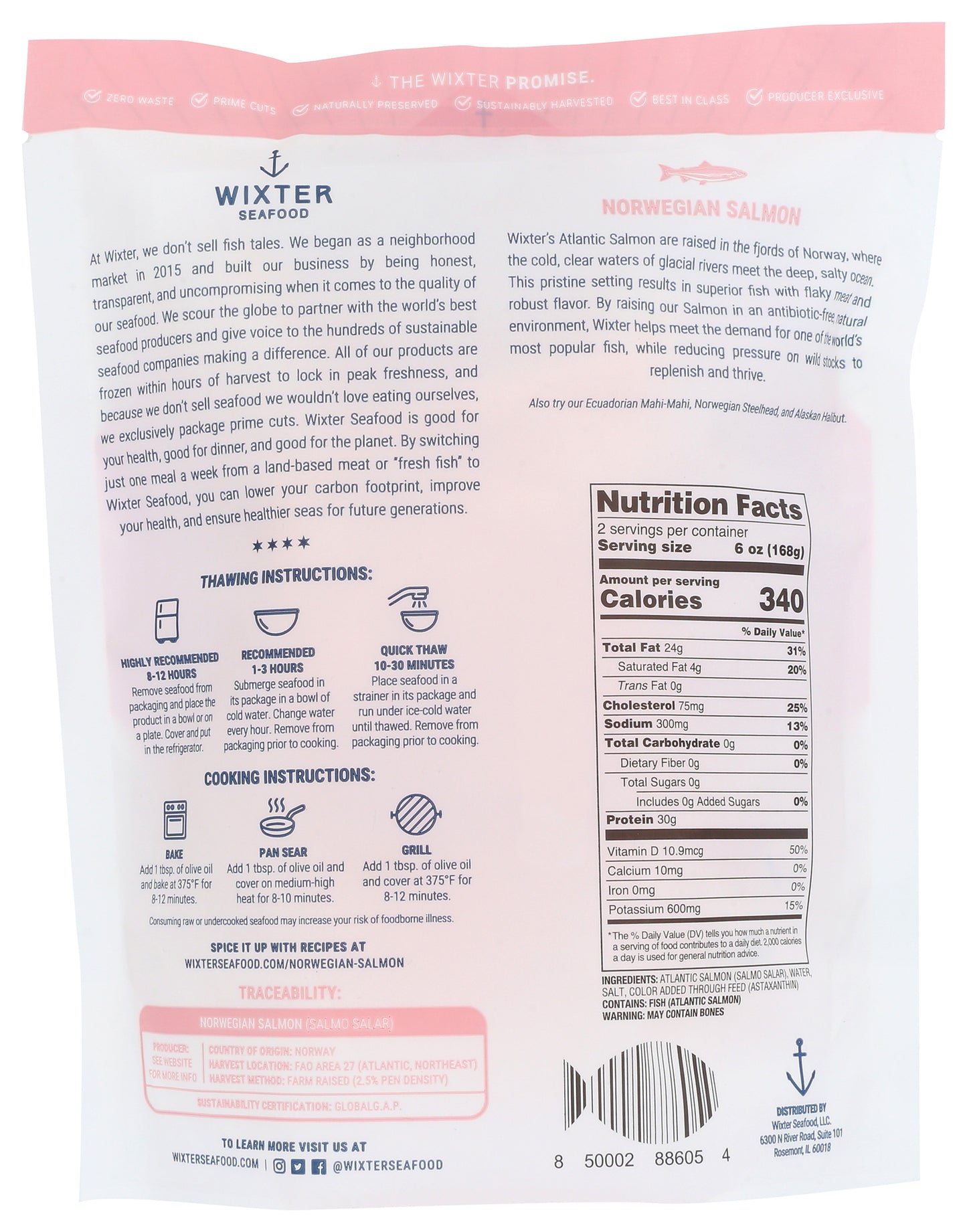 Wixter Seafood Norwegian Salmon 12oz