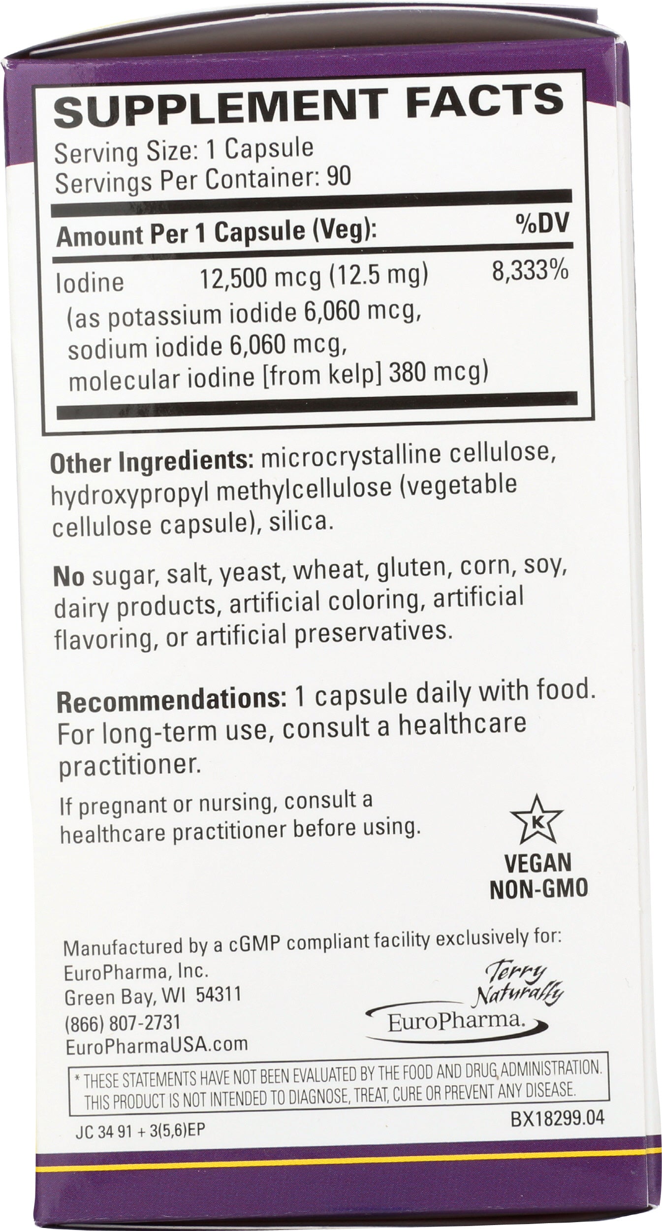 Terry Naturally Tri-Iodine 12.5mg 90 Capsules