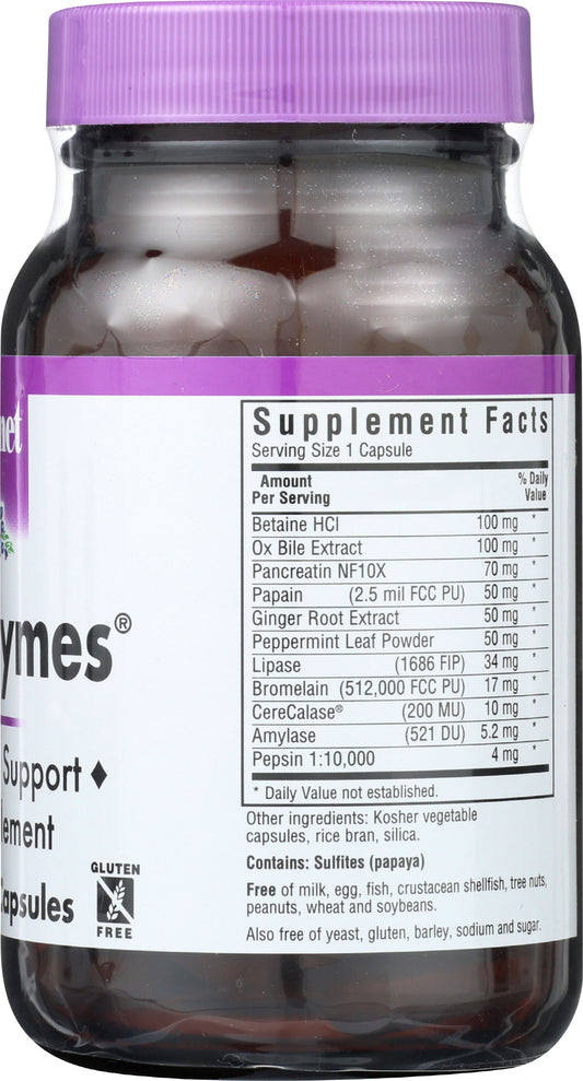 Bluebonnet Power-Zymes 90 Vegetable Capsules Back