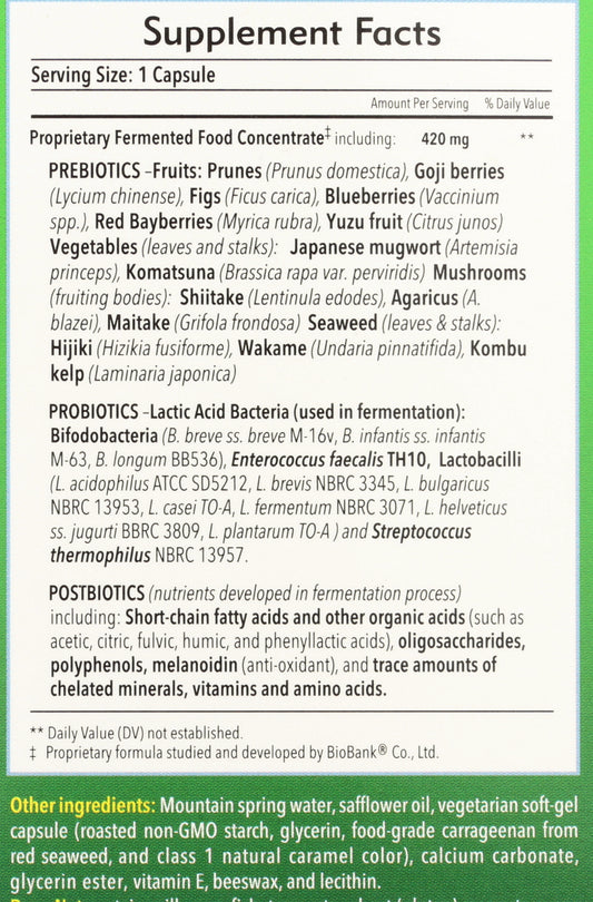 Dr. Ohhira's Probiotics Original Formula Back of Box