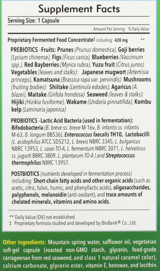 Dr. Ohhira's Probiotics Original Formula Back of Box