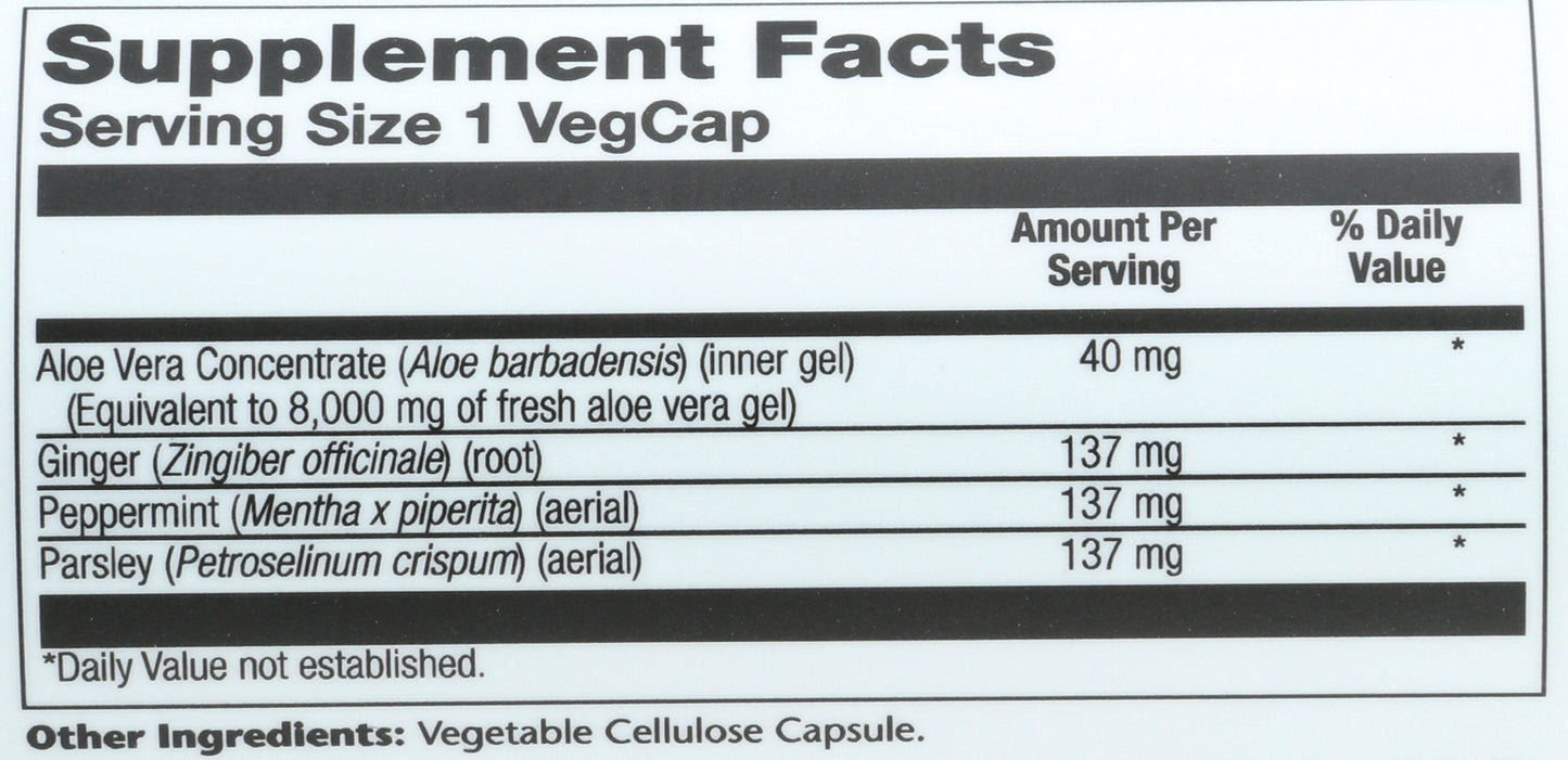 Solaray Super Aloe Vera 8000mg 100 VegCaps Back
