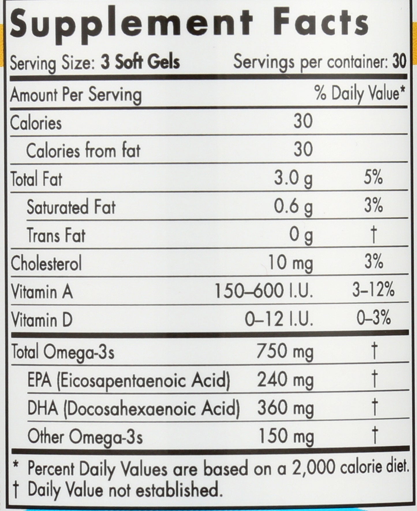 Nordic Naturals Arctic Cod Liver Oil 750 mg 90 Soft Gels Back of Bottle