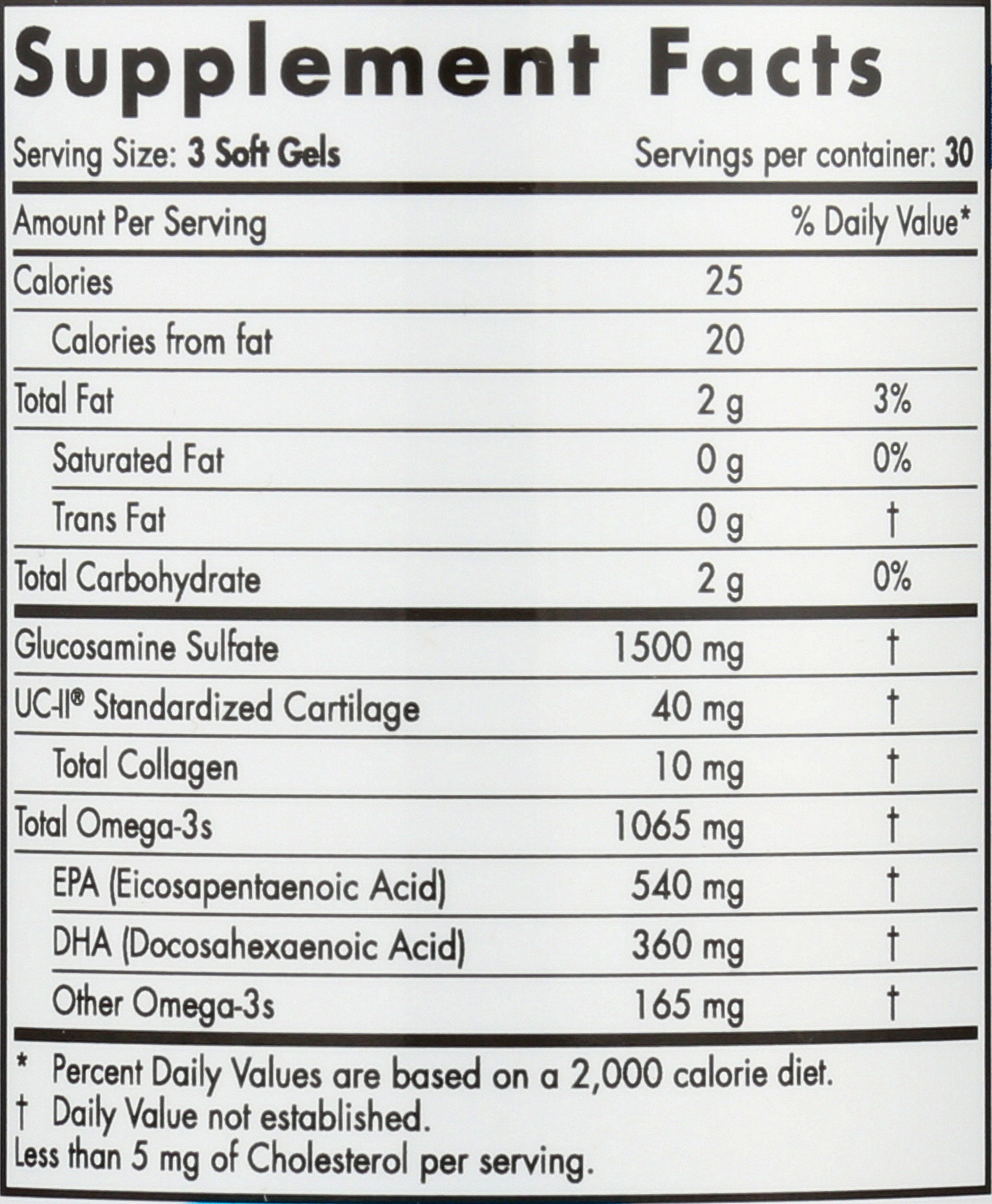 Nordic Naturals Omega Joint Xtra 90 Soft Gels Back of Bottle