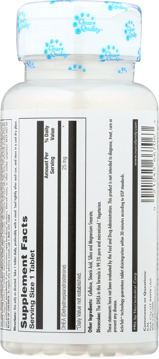 KAL DHEA 25mg 60 Tablets Back