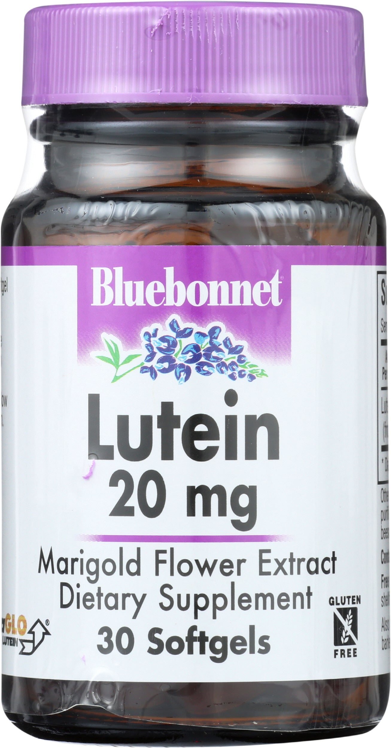 Bluebonnet Lutein 20 mg 30 Softgels Front