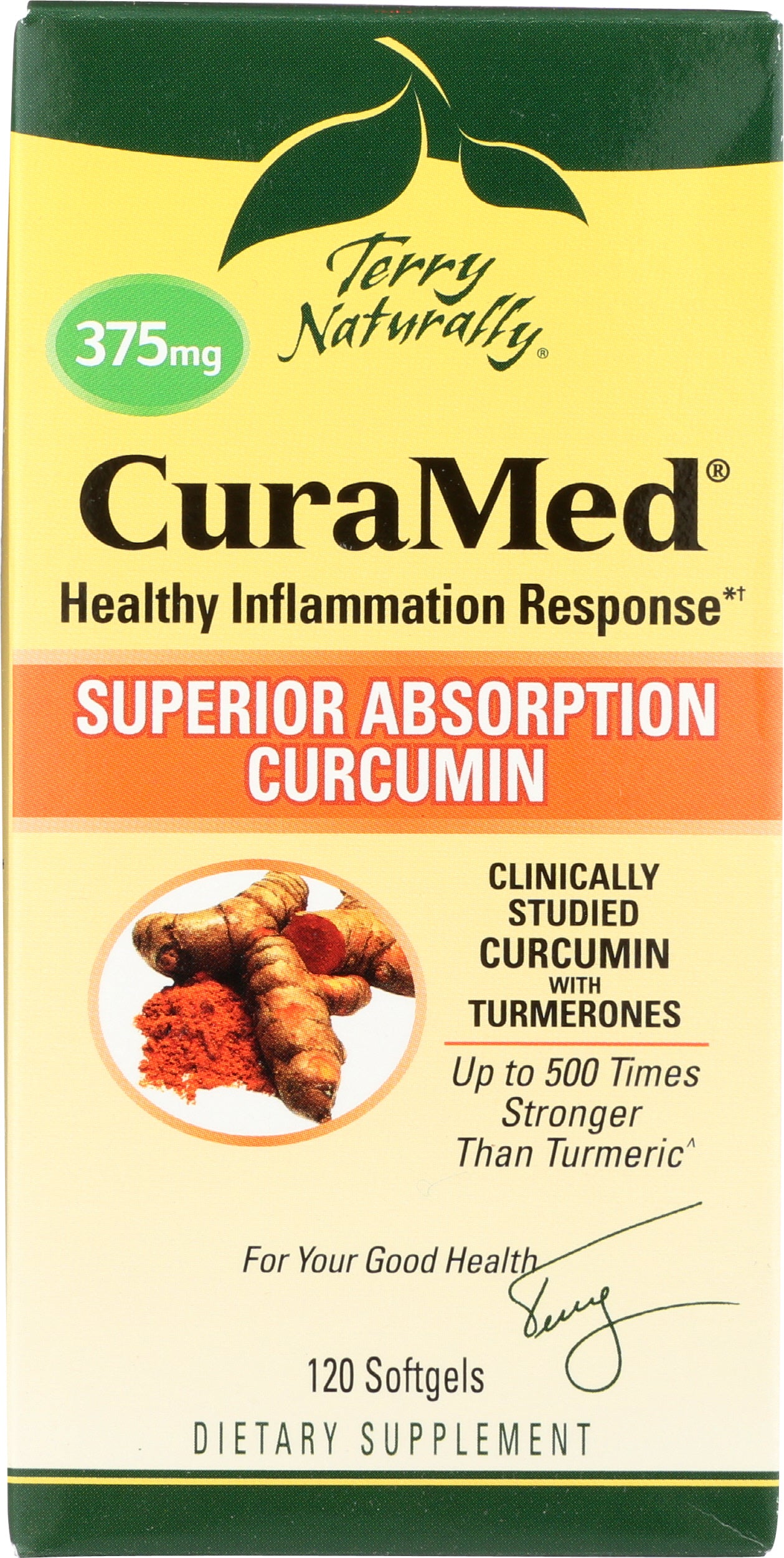 Terry Naturally CuraMed 120 Softgels Front of Box