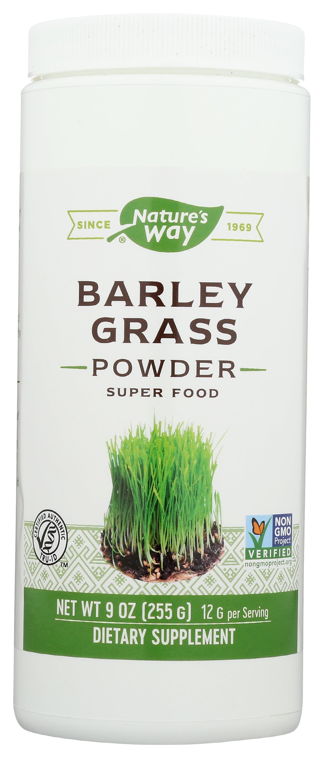 Nature's Way Barley Grass Powder 9oz Front of Bottle