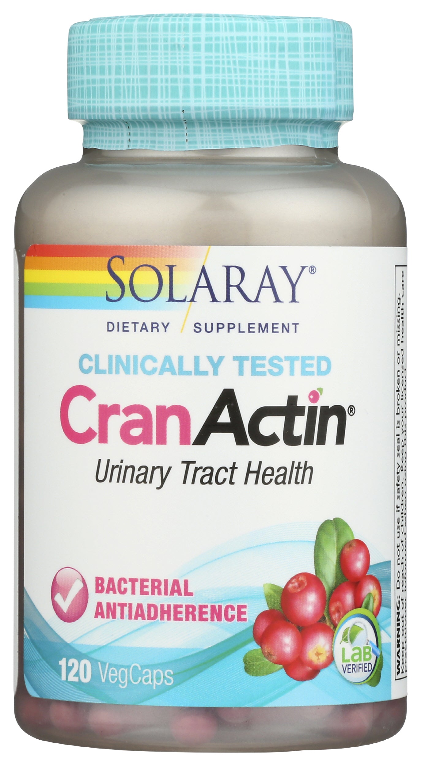 Solaray CranActin 400mg 120 VegCaps Front of Bottle