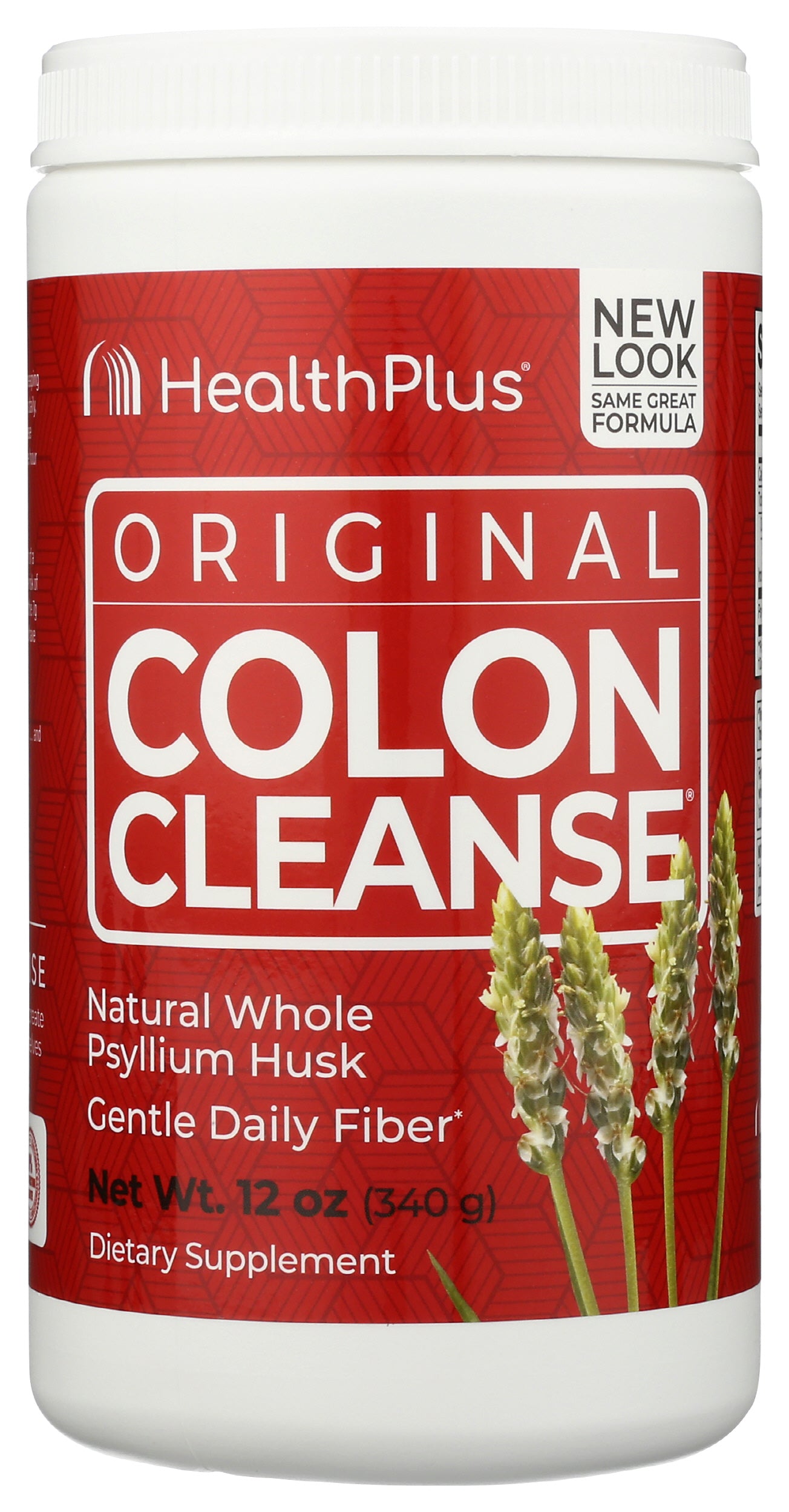 HealthPlus Colon Cleanse Powder Psyllium Husk 12 oz. Front