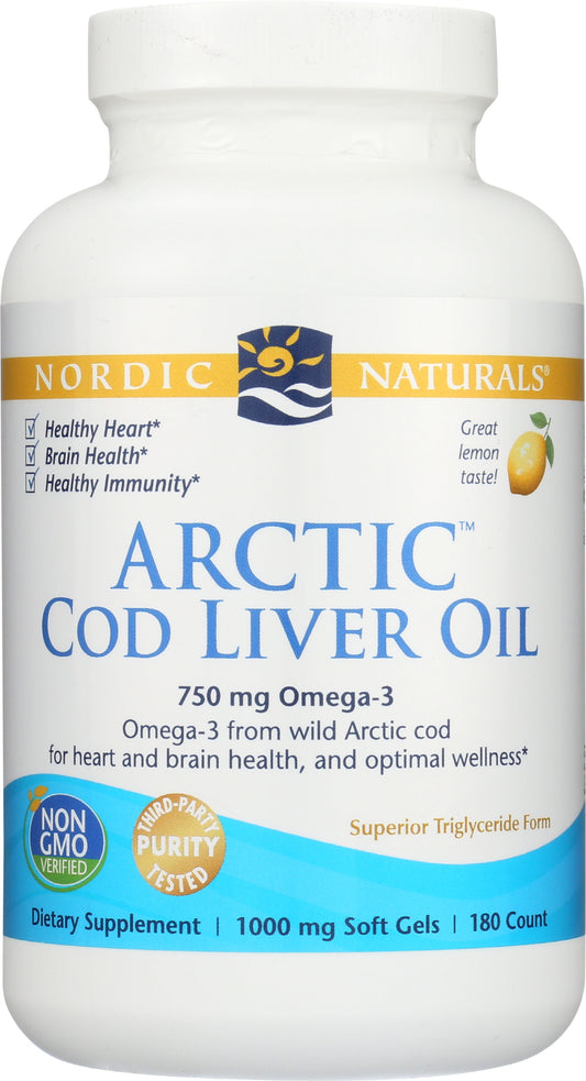 Nordic Naturals Arctic Cod Liver Oil 750 mg 180 Soft Gels
