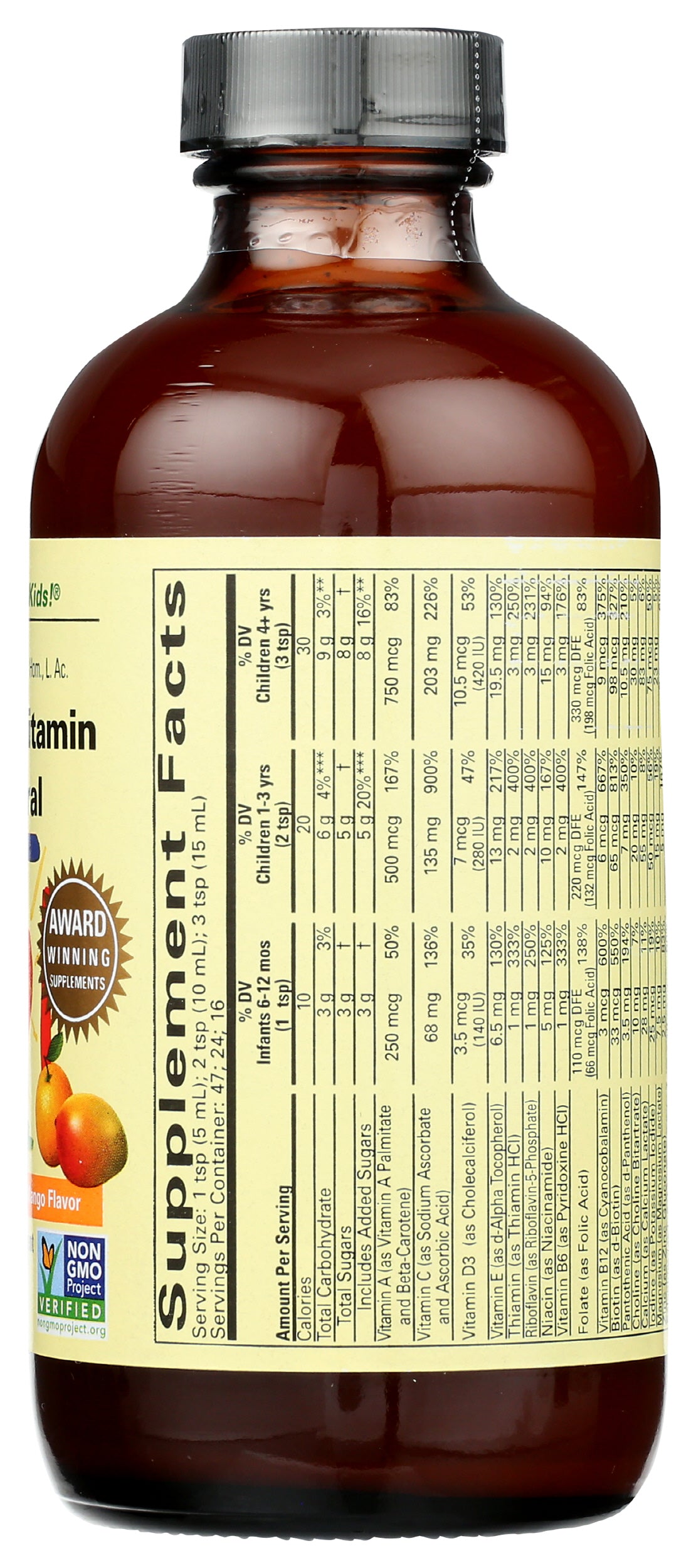 ChildLife Multi Vitamin & Mineral 8 fl. oz. Back