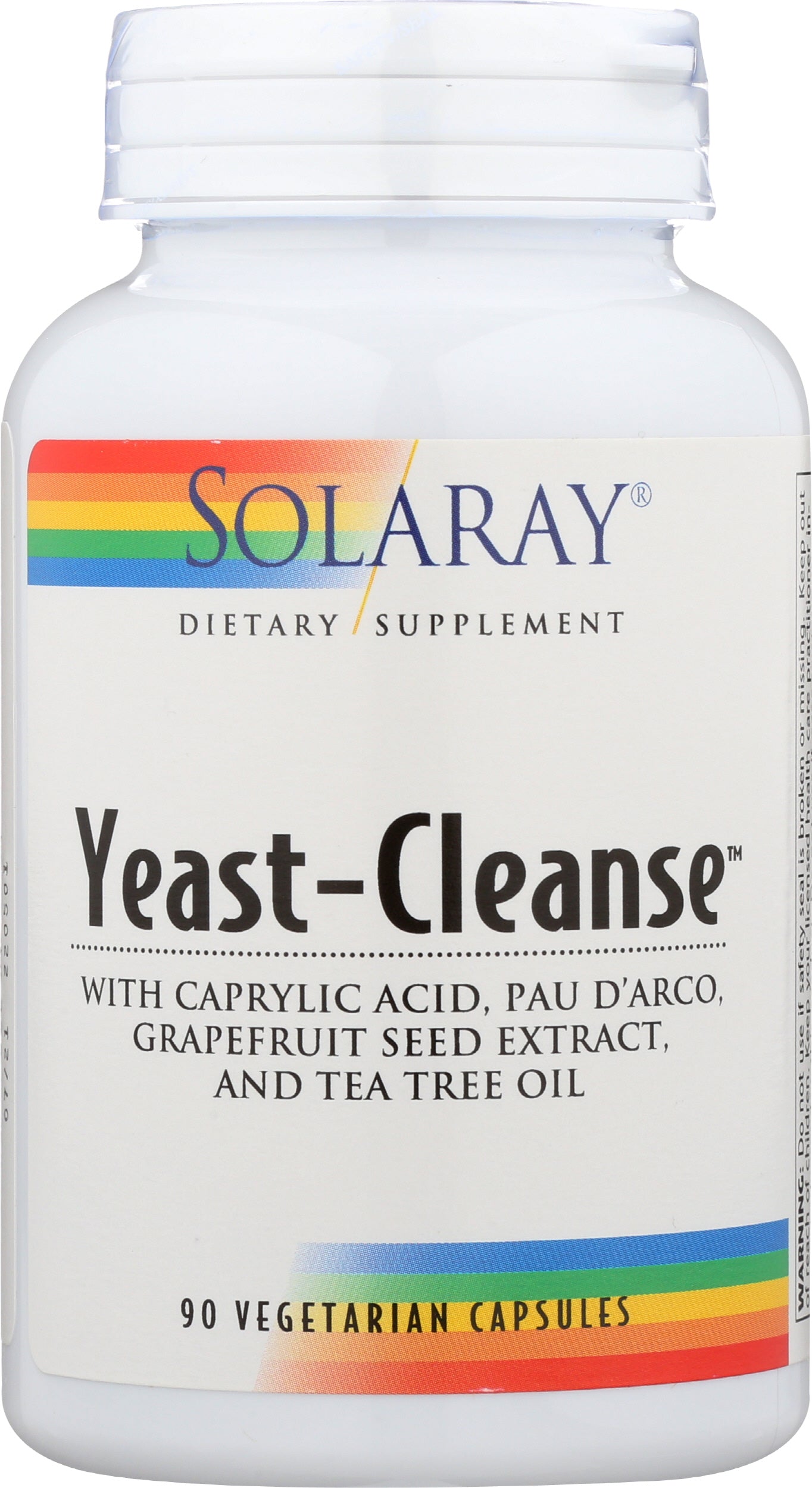 Solaray Yeast-Cleanse with Caprylic Acid, Pau D'Arco & Grapefruit 90 VegCaps Front