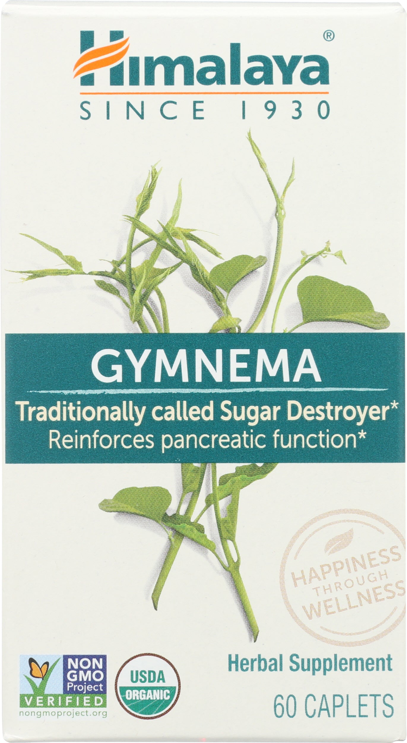 Himalaya Organic Gymnema 60 Caplets Front of Box