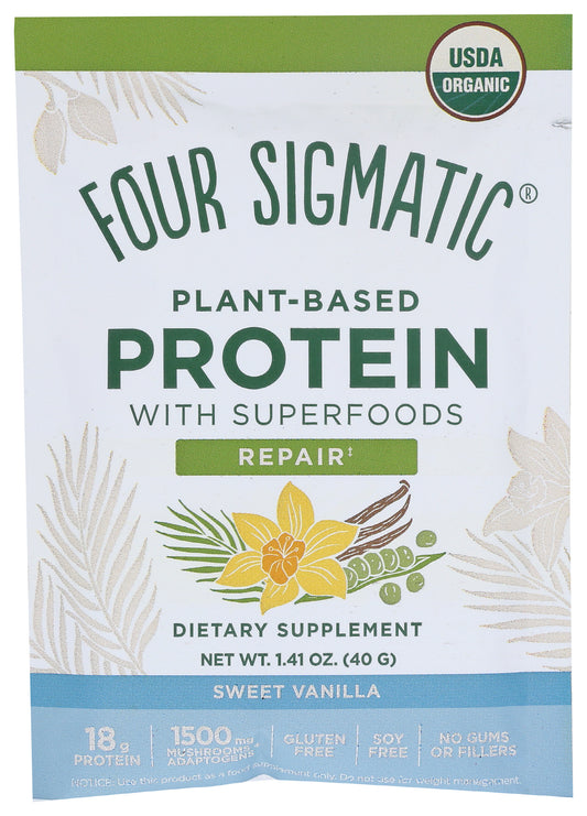 Four Sigmatic Plant-Based Protein Powder Sweet Vanilla Flavor 40g Front of Packet