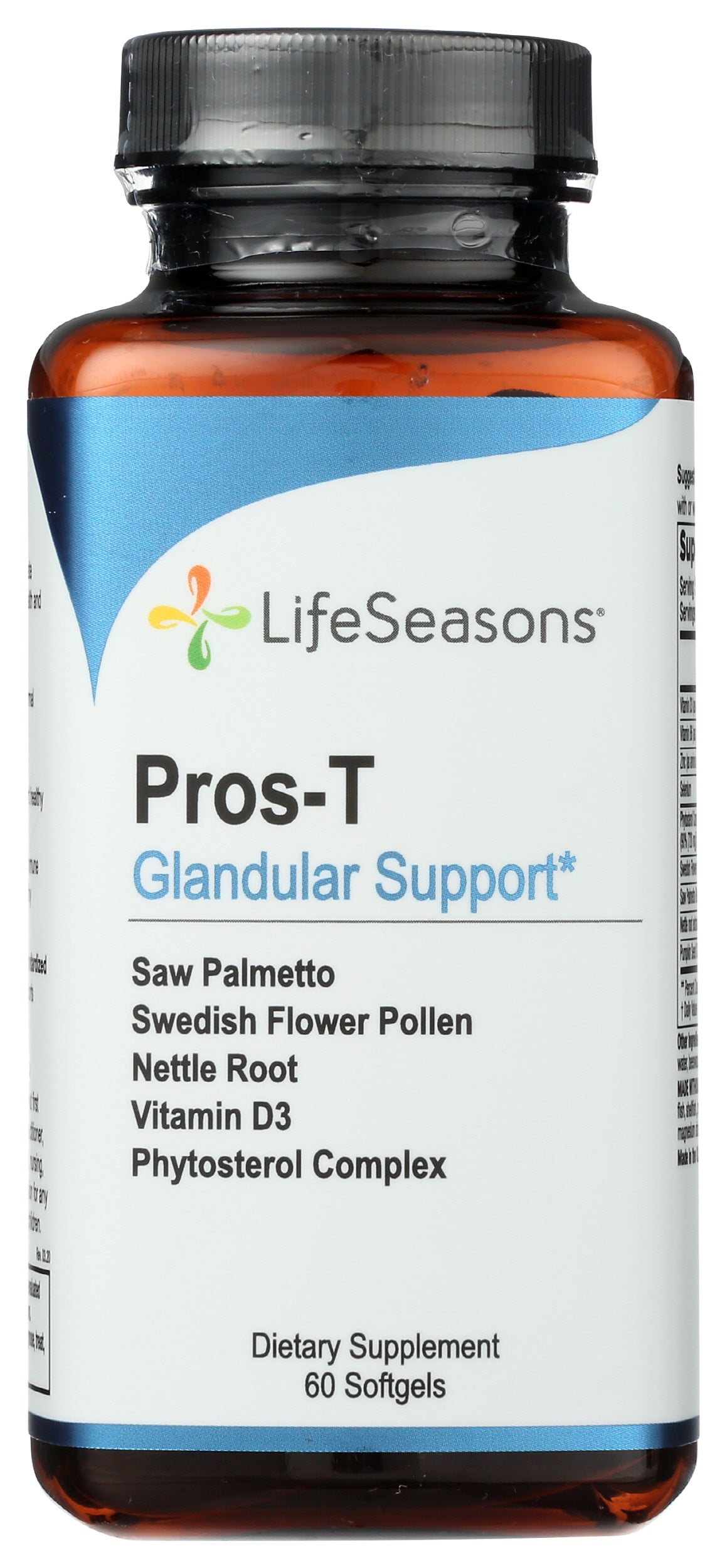 LifeSeasons Pros-T Prostate Support 60 Soft Gels Front of Bottle