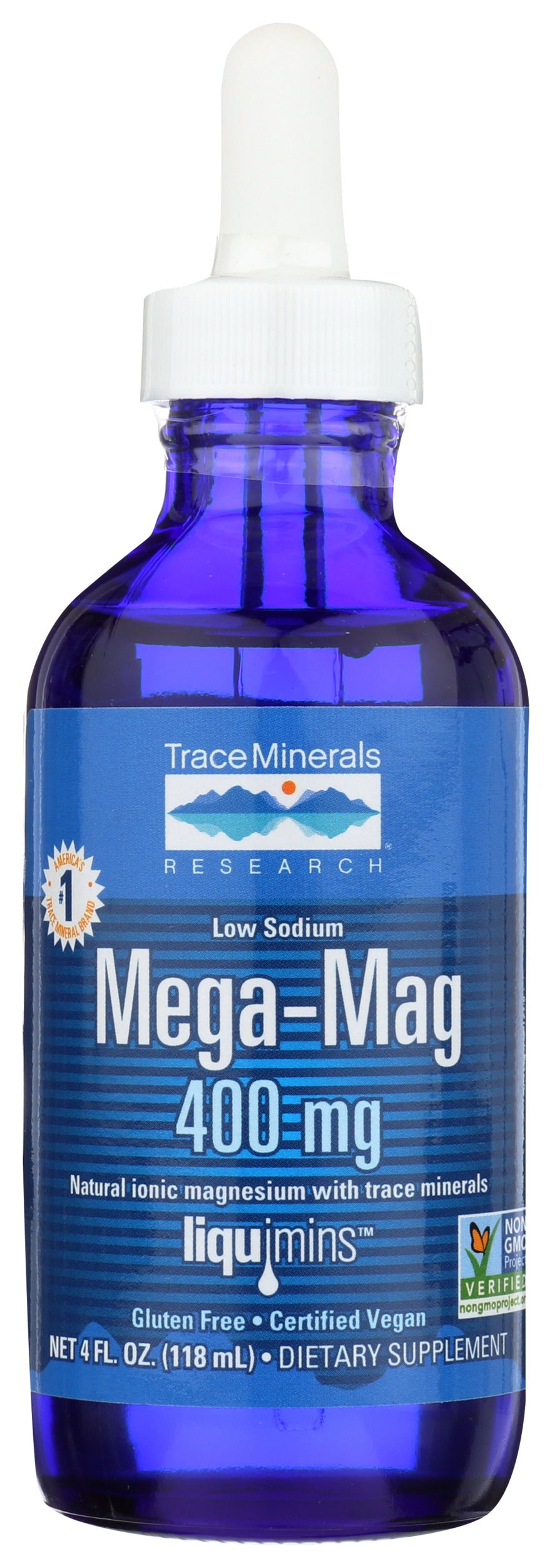 Trace Minerals Mega-Mag 400mg 4 Fl. Oz. Front of Bottle