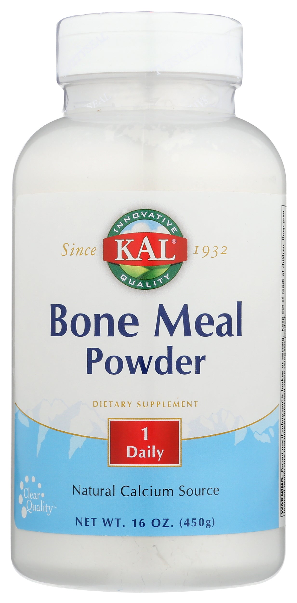 KAL Bone Meal Powder 16oz Front of Bottle