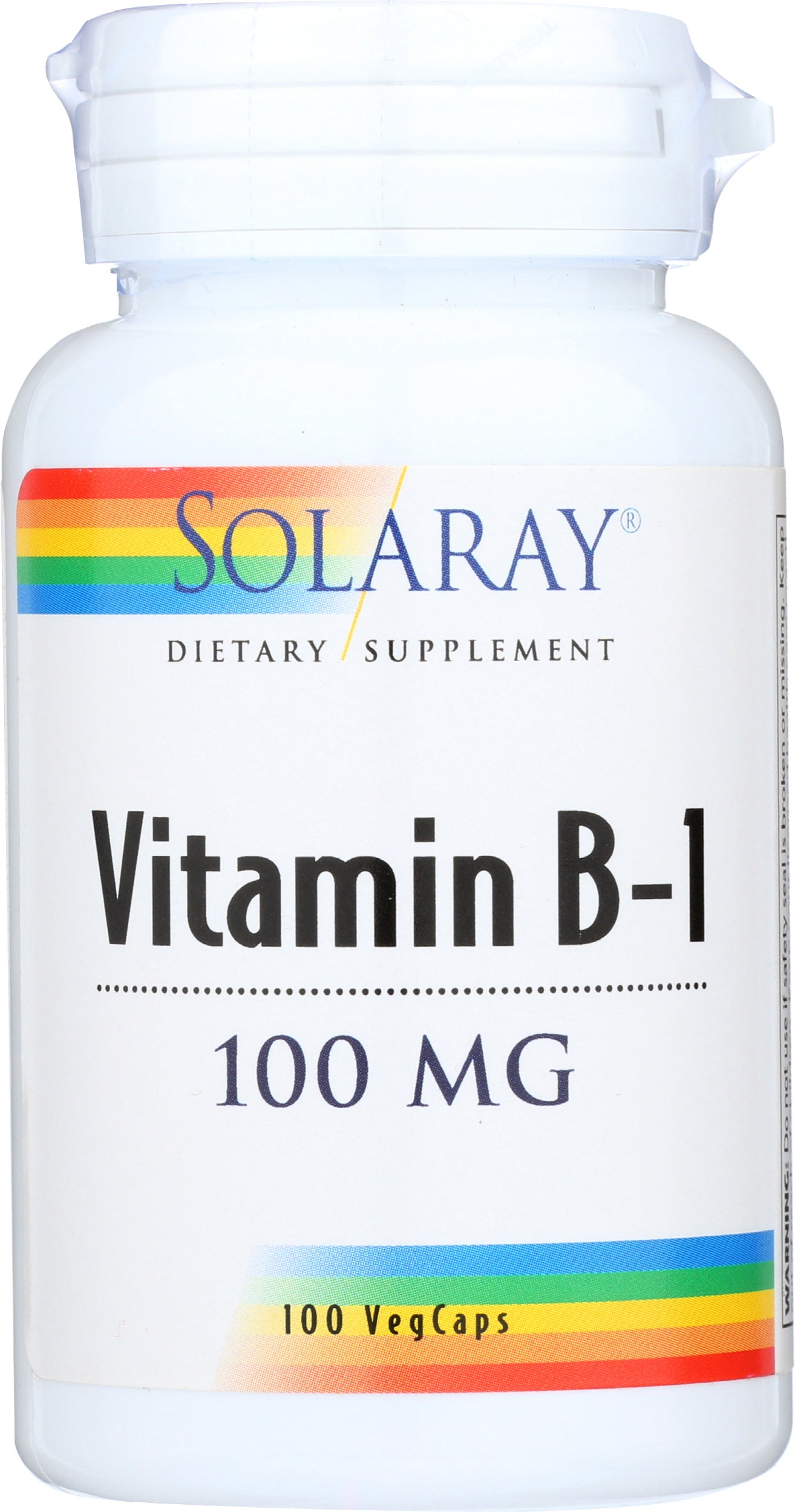 Solaray Vitamin B-1 100 mg 100 Vegcaps Front of Bottle