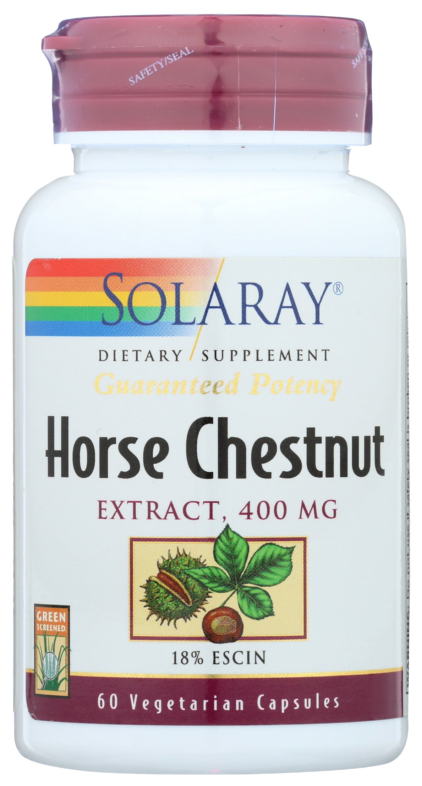 Solaray Vital Extracts Horse Chestnut 400 mg 60 VegCaps Front