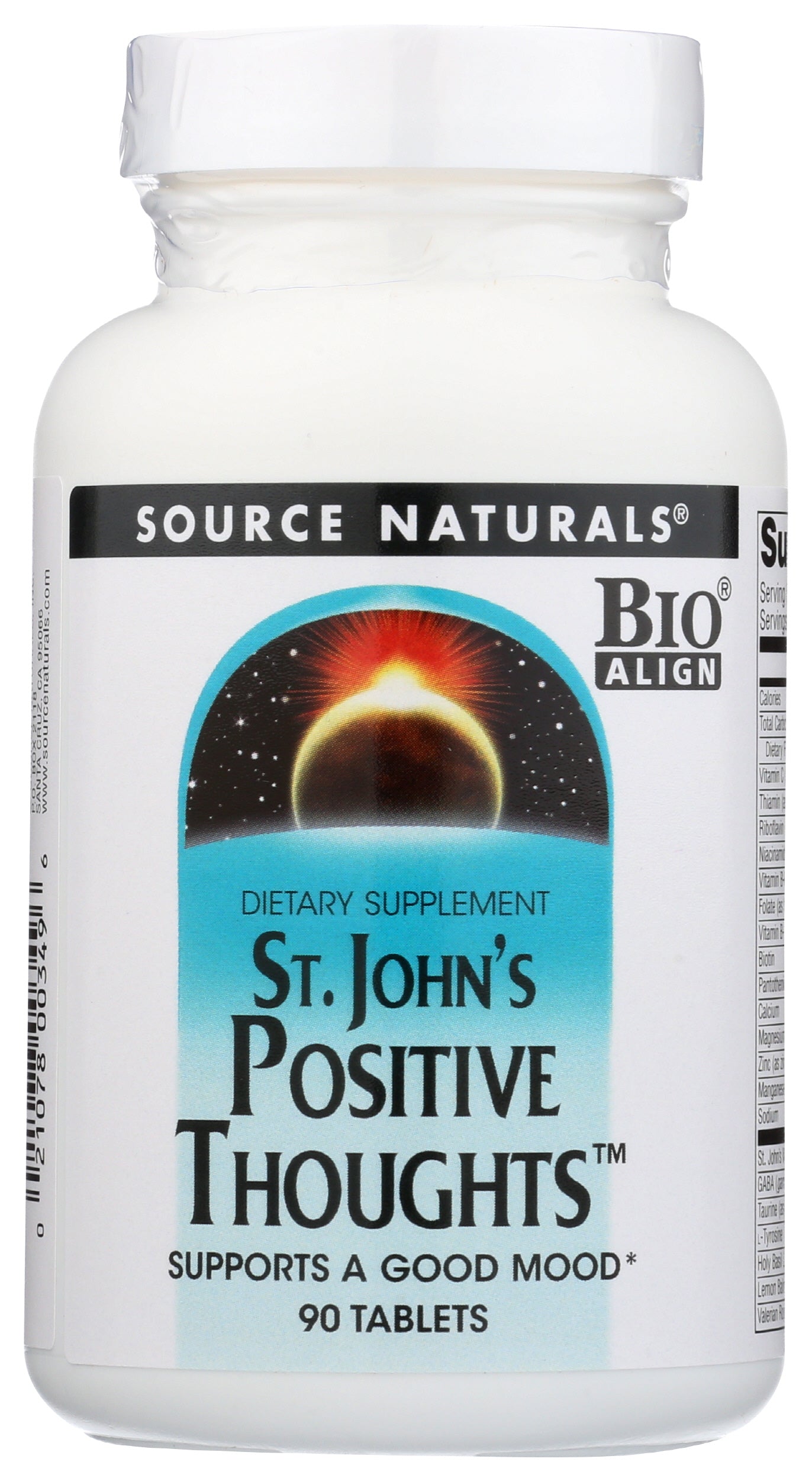 Source Naturals St. John's Positive Thoughts 90 Tablets Front of Bottle